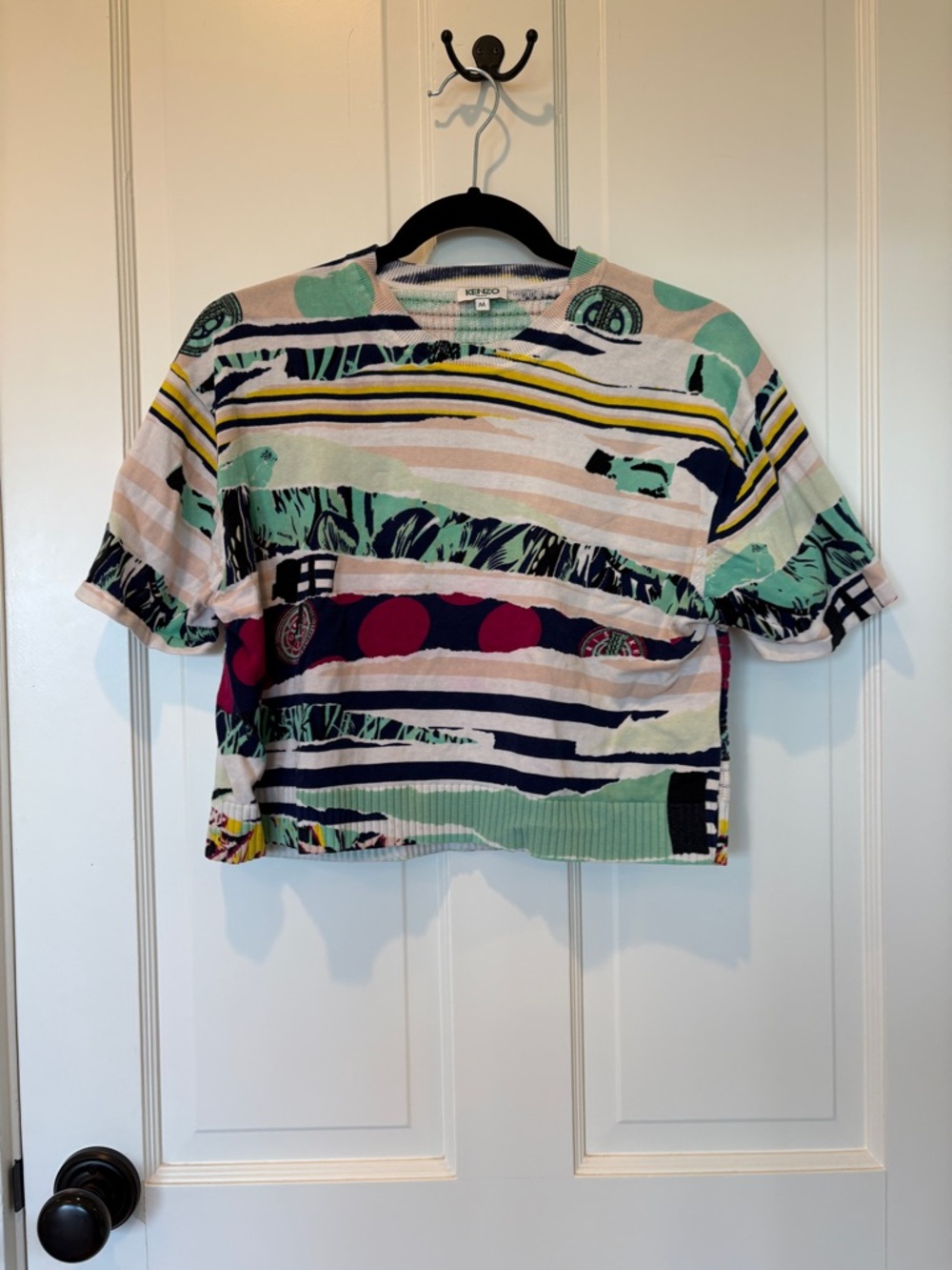 Kenzo Striped Graphic Knit Crop Top
